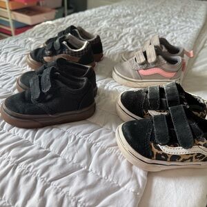 Vans Toddler Shoes Bundle - Black, Gray, and Leopard Print